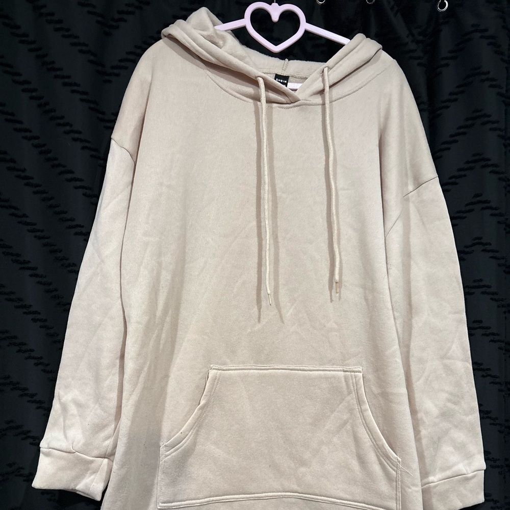 SHEIN Beige Long Hoodie